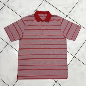 Snake Eyes Golf Dry-18 Polo Shirt Red Stripe Short Sleeve Men's L G